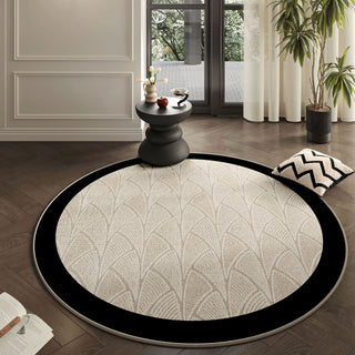 Alfombra redonda de felpa, fácil de limpiar, artesanal, a prueba de derrames, apta para mascotas, elegante, para sala de estar