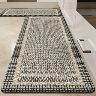 Alfombra Bohemia Antideslizante y Lavable con Borde Texturizado – Ideal para Pasillo y Cocina