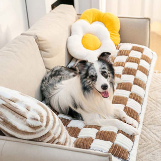 Funda de sofá grande cuadrada a cuadros para perros y gatos