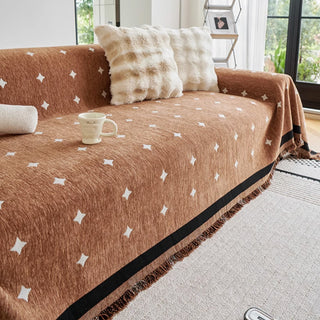 Elegante funda de sofá de chenilla con estampado de diamantes para mayor comodidad y estilo moderno