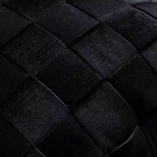Almohada cuadrada tejida de terciopelo negro