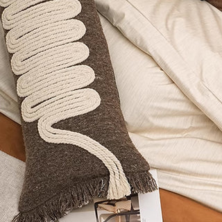 Almohada lumbar moderna con forma de cuerda anudada
