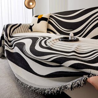 Funda de sofá moderna con estampado de ondas