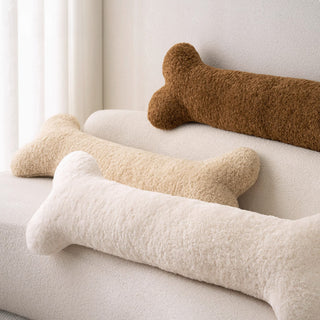 Almohada de felpa con forma de hueso de perro en tela suave hipoalergénica, perfecta para los amantes de las mascotas