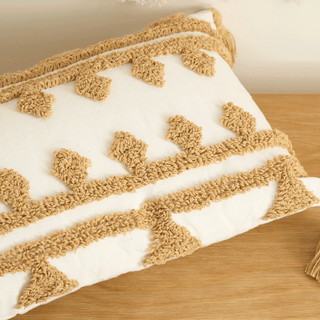 Funda de Cojín Lumbar Borlas Boho