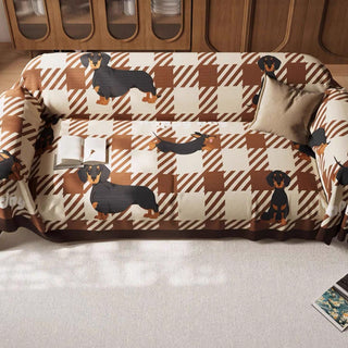 Funda de sofá Plaid Dachshund