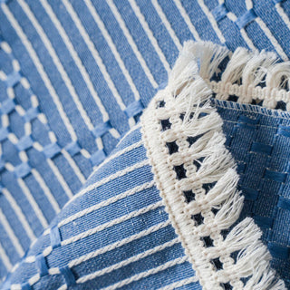 Funda de sofá de patchwork índigo texturizado